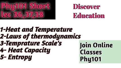 Phy101 Short Lec 36-37-38|Discover Education|