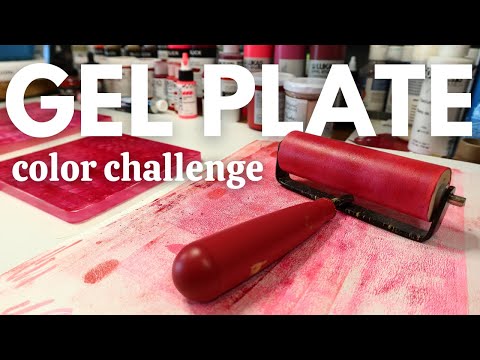 Only Red Paint on a Gel Plate | Color Challenge