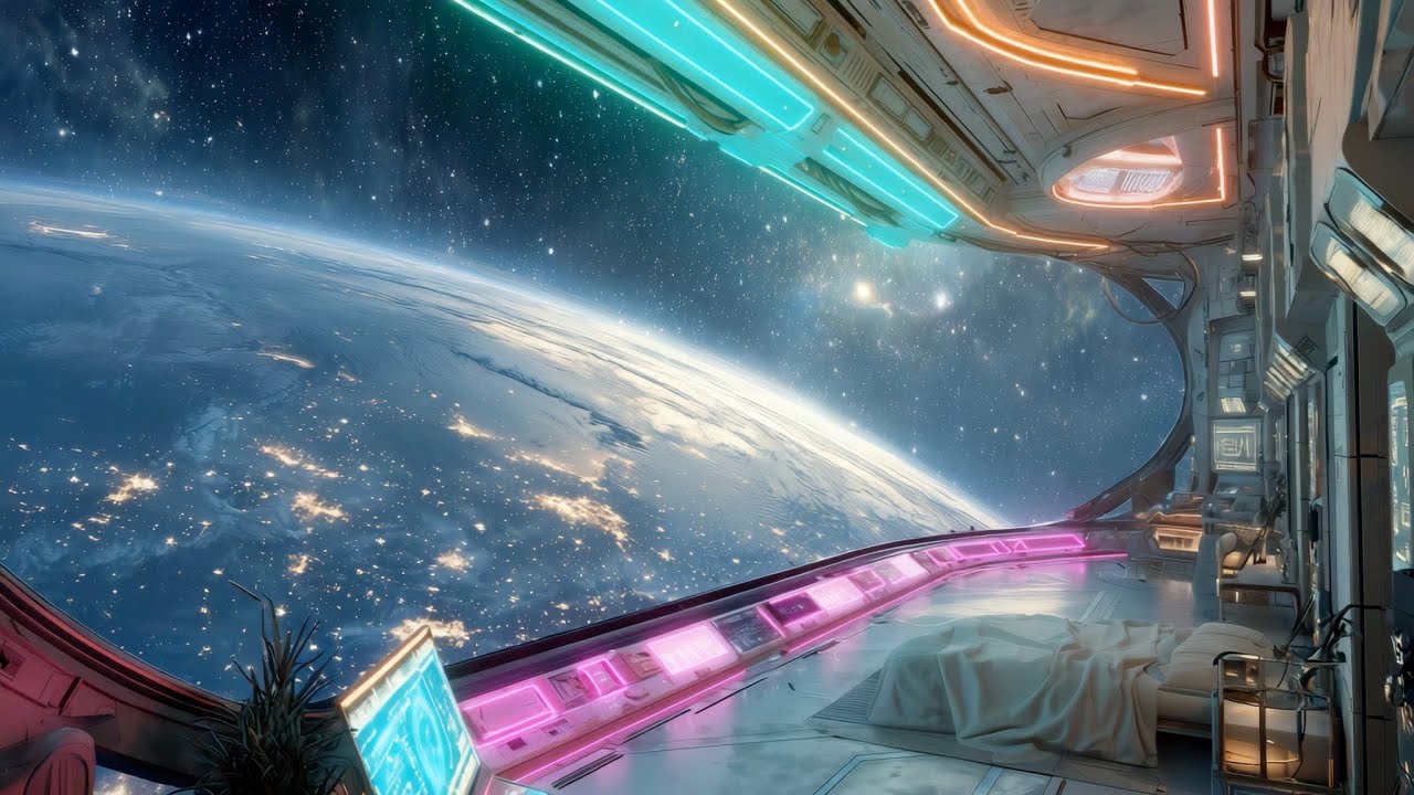 Midnight Interstellar Voyage | A Calm Trip Beyond Stars | Space Ambient Sleep Music | [4K 8 Hours]