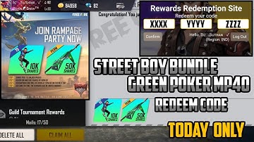 Street boy bundle redeem code in tamil | Green poker mp40 redeem code in tamil | Today redeem code