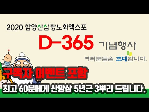 함양산삼항노화엑스포 D-365 행사 안내[9월 구독자 이벤트 포함]
