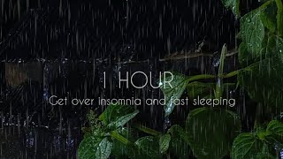 Powerful heavy rain and thunder sounds get over insomnia feel relax and listen rain on a roof