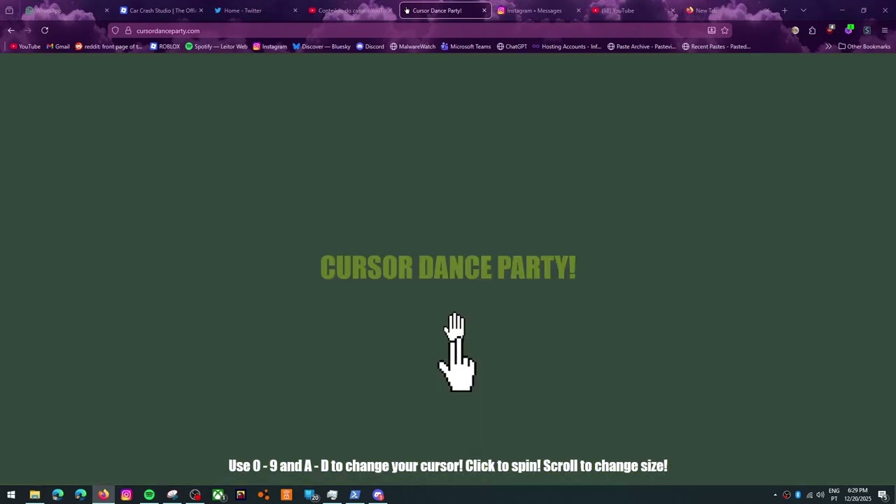 Cursor dance party but freaky