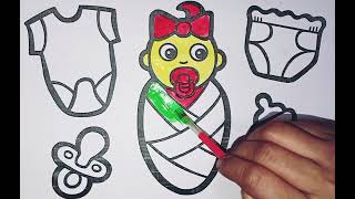 Baby Accessories Drawing, Painting, Coloring for Toddlers & Kids | Let's Learn Easy Drawing by Cho Cho Tv Star 338 views 8 days ago 4 minutes, 30 seconds