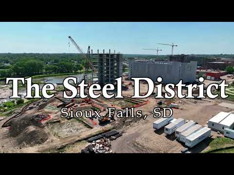 Progress of The Steel District in Sioux Falls Summer 2022 - 4K Aerial Tour