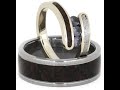 Created Alexandrite Dinosaur Bone, Meteorite 10k White Gold Ring, Dinosaur Bone Sterling Silver Band