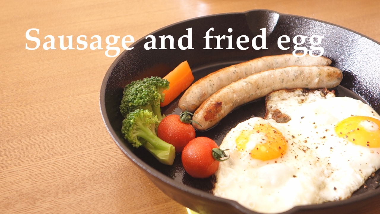 スキレット料理 032ソーセージ 目玉焼き Sausage And Fried Egg Youtube