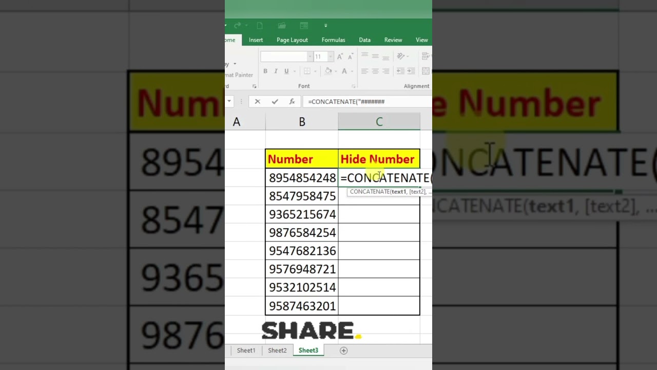 Show only last 4 digit number in ms excel | Excel Magic Tip and Trick |  