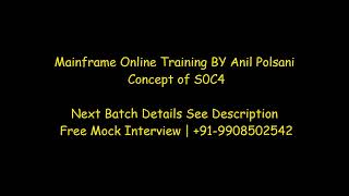Concepts of S0C4 ABEND || Anil Polsani | 9908502542 | New Batch Each Month