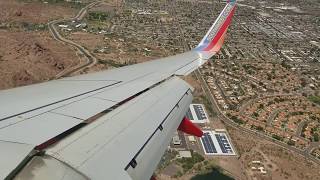 Southwest Wing View Landing into Phoenix | Harsh turns on Final Approach with Smooth Landing *HD*