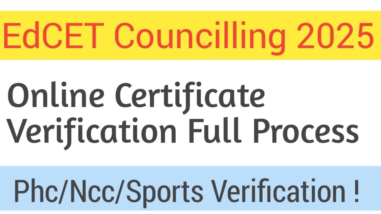 TG ED.CET Councilling Process | Online Certificate Verification | TC లేకపోతె ఎలా ? Ncc/phc/sports ?