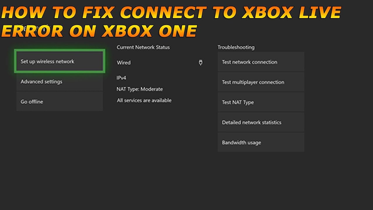 How To Fix Connect To Xbox Live Error ON XBOX ONE