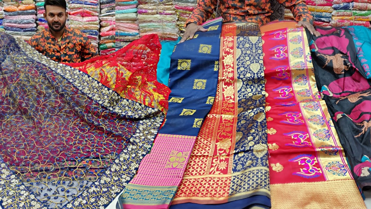 wholesale market in thailand बनारसी साड़ी,कॉटन साड़ी,हैंडवर्क साड़ी सब मिलेगी नए डिज़ाइन।surat saree market,urbanhill saree