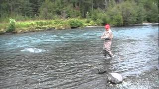 Alaska Sockeye Red Salmon Fishing - Russian Kenai River - Fly Fishing