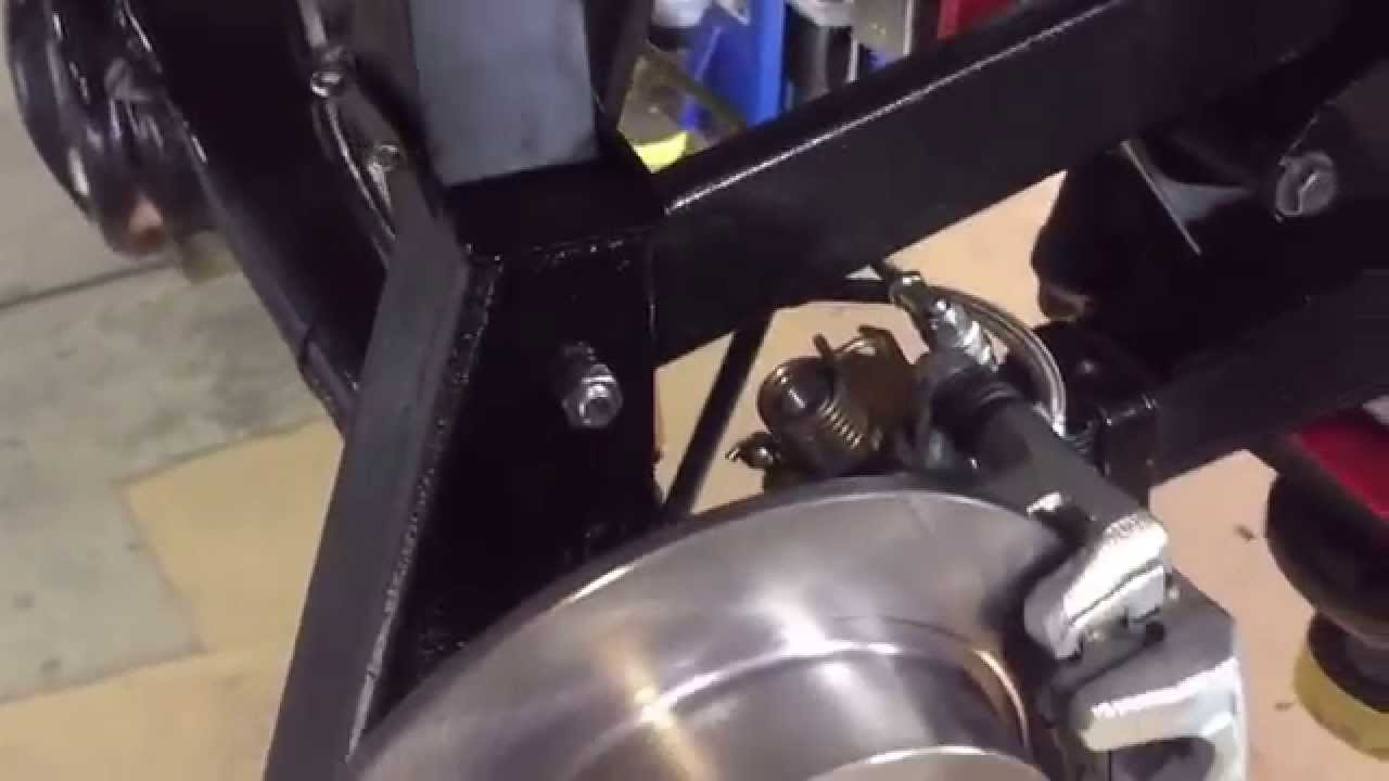 Bugeye Sprite rear disk brake kit goes on