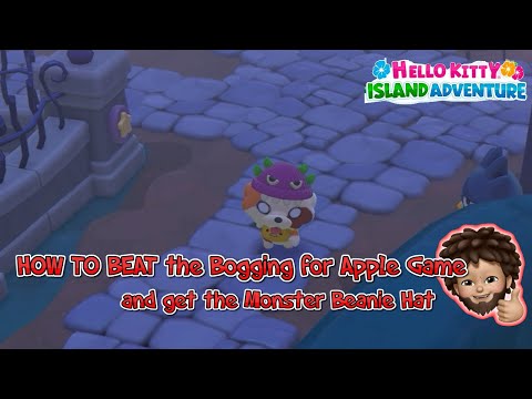 Hello Kitty Island Adventure - HOW TO BEAT the Bogging for Apples Game and Monster Beanie Hat