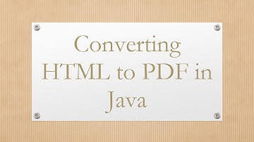 Converting HTML to PDF in Java