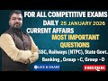 25 January 2026 Daily Current Affairs | Current Affairs Today | Current Affairs in Hindi & English