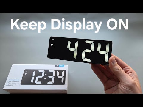 FIX - Keep Display ON - Digital LED Alarm Clock - USB / Battery Powered Large style Mirror Clock