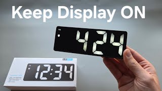 Famous FIX - Keep Display ON - Digital LED Alarm Clock - USB / Battery Powered Large style Mirror Clock Profile