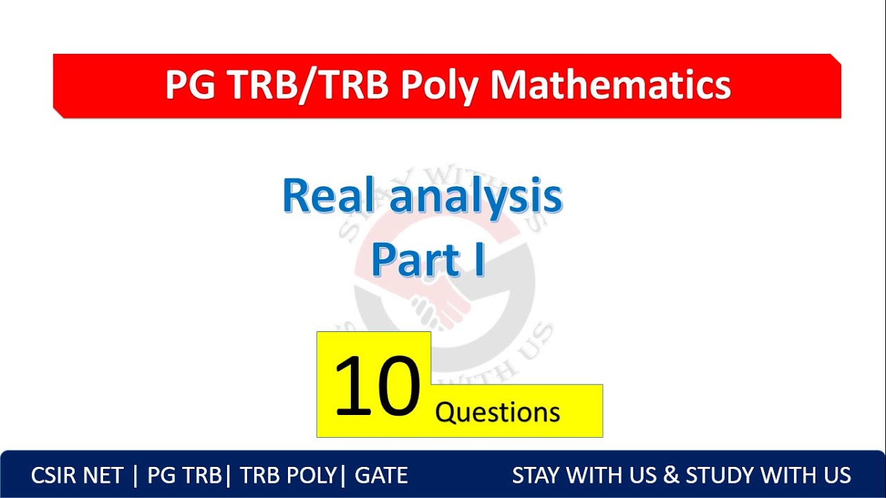 Real analysis quiz Part 1| PG TRB| TRB Poly