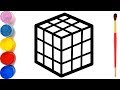 Vẽ và tô màu cầu vồng rubik | Dạy bé vẽ | Dạy bé tô màu | Rubik Halaman Mewarnai