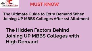 Joining UP MBBS Colleges with Hidden Charges