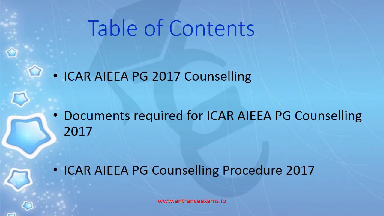 ICAR AIEEA PG Counselling 2017