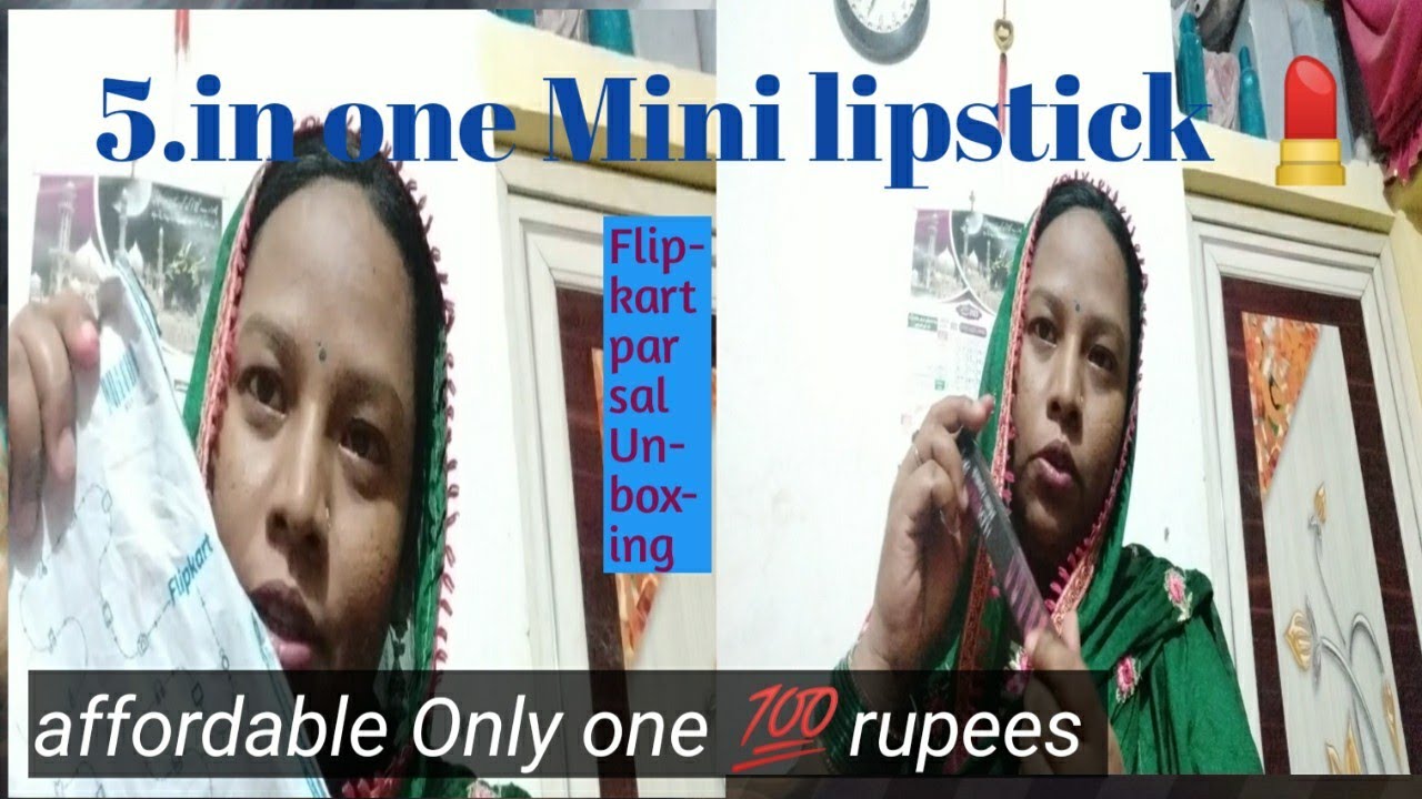 lipstick for women and girls review Haul. 5in 1 lipstick Only hundred