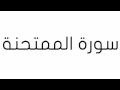 سورة الممتحنة بصوت الأستاذ معاذ الشلال سورة الممتحنة بصوت الأستاذ معاذ الشلال