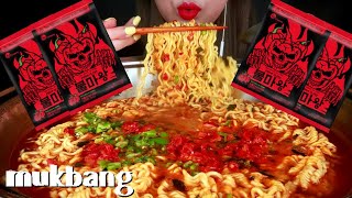 불마왕라면 먹방 4봉지도전청양고추듬뿍 이게 안맵다구요?spicy noodles challengeX4