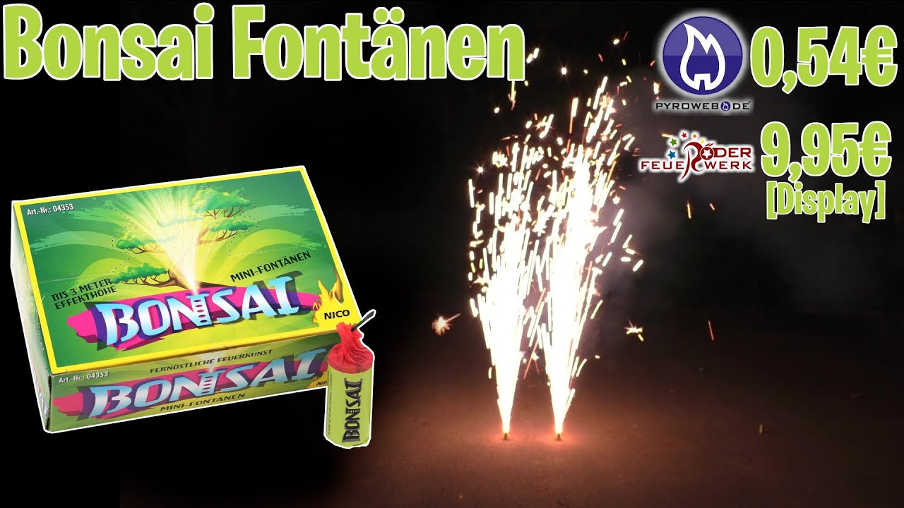 Nico Bonsai | Mini Silber-Fontnen  | Je 0,50 | Display 9,95 | Mr. Pyro  XXL - YouTube