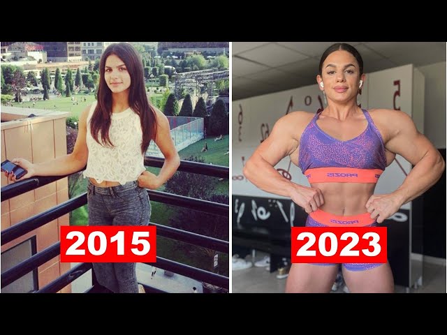 Stefana Sandu | THEN and NOW 2015-2023 |Beautiful muscle girl transformation. 8 years transformation class=
