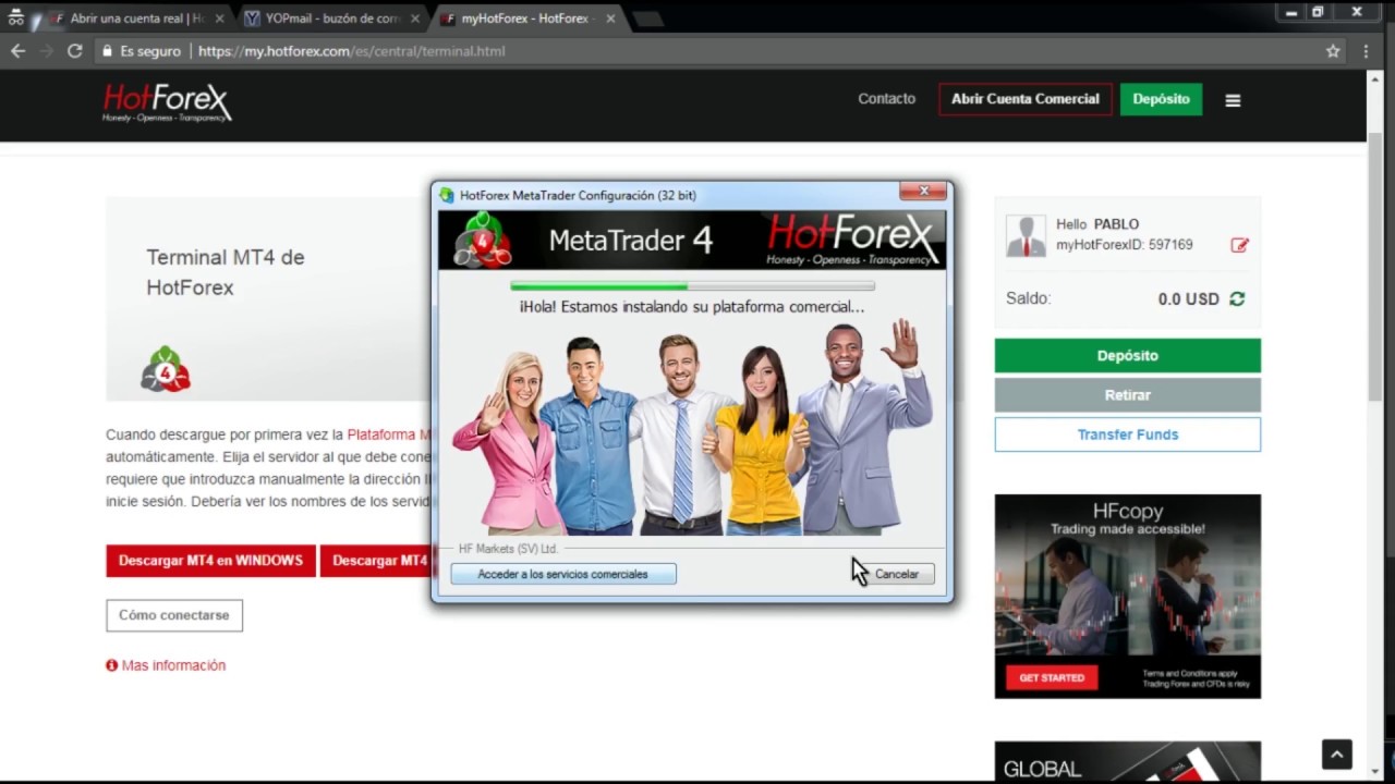 Descargar e instalar el Metatrader 4 en el PC y conectar las cuentas de ...