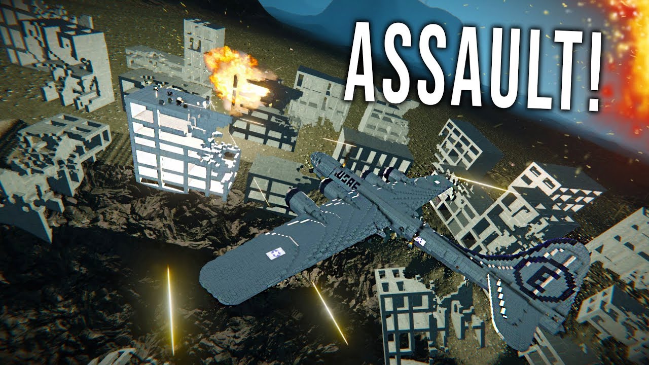 City Destruction! Space Engineers Air Assault! YouTube