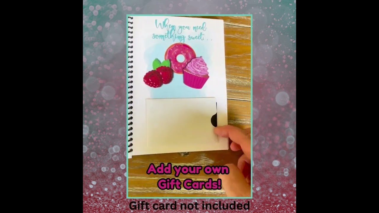 Personalized College Gift Card Book with Stickers - Pink & Teal