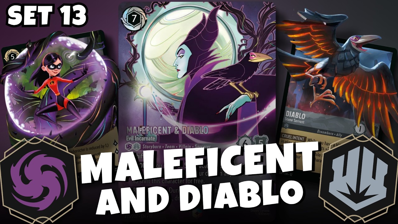 Disney Lorcana マレフィセント＆ディアブロ　エンチャンテッド Lorcana Set 13 Deck - Maleficent & Diablo Team! - YouTube