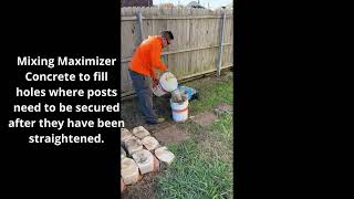 Pro Tips: Filling Post Holes with Maximizer Concrete for a Sturdy Fence After Pole Realignment!