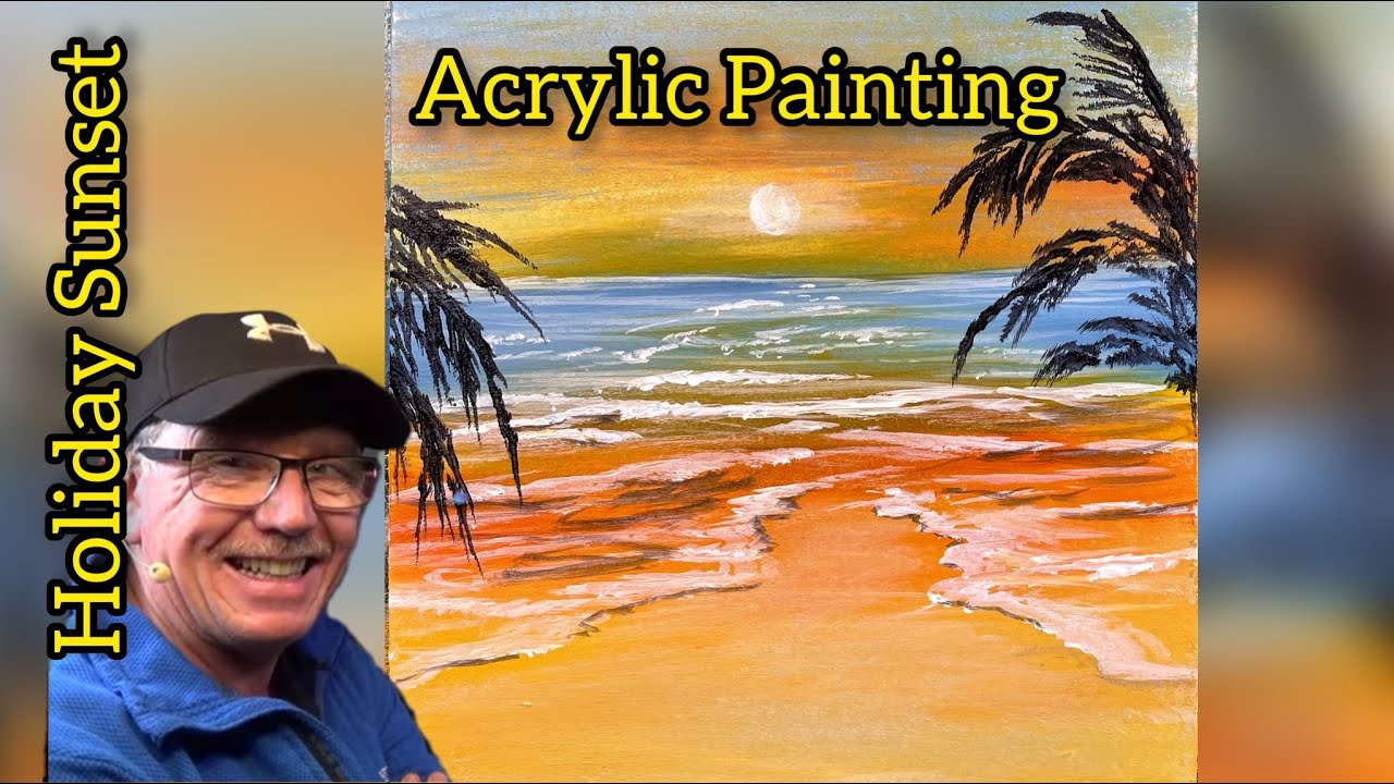 Acrylic painting Seascape Easy acrylic painting lesson YouTube