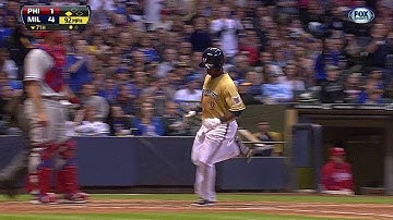 PHI@MIL: Braun grounds an RBI single to left field