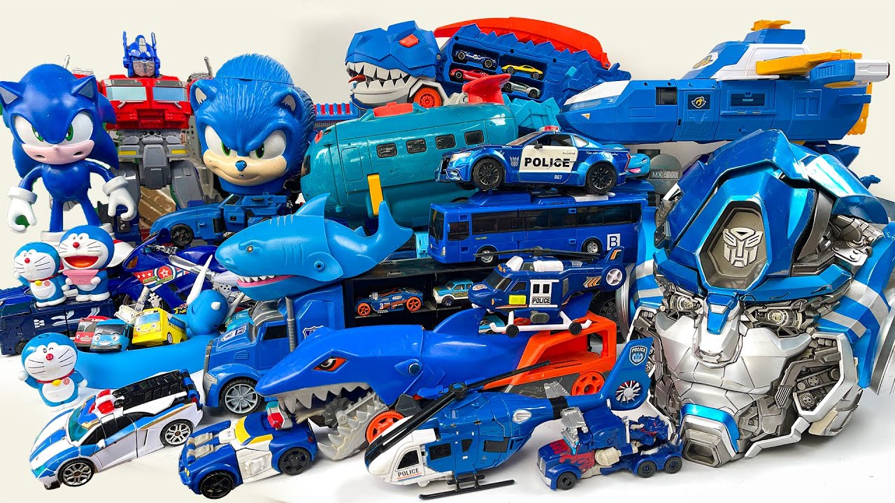 Blue Transformer Tobot Toys Collection, Animal And Car Transformers Optimus Prime, Mirage, Bumblebee