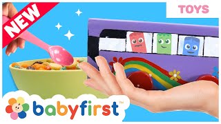 Toddler Learning Video | COLOR CREW MAGIC - Cardboard Bus & Cereal | Games & DIY | First Toys