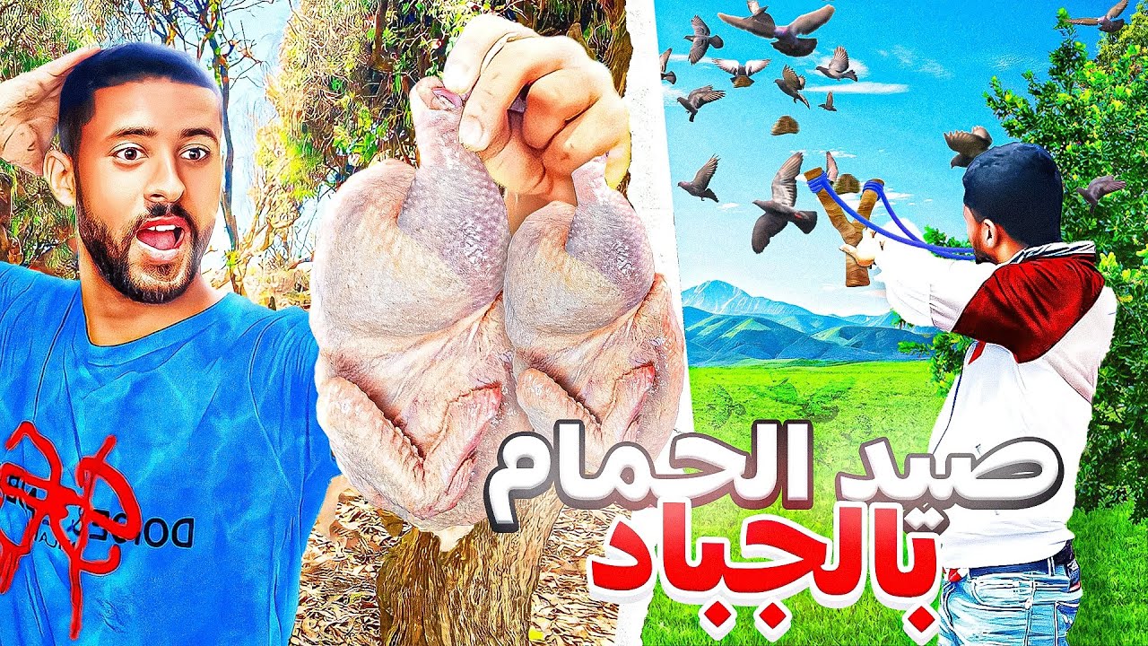 العيش الحر : تحدي صيد الحمام🕊️بالجباد بطريقة حترافية وسهلة 🏹( المفاجئة جميلة)😱