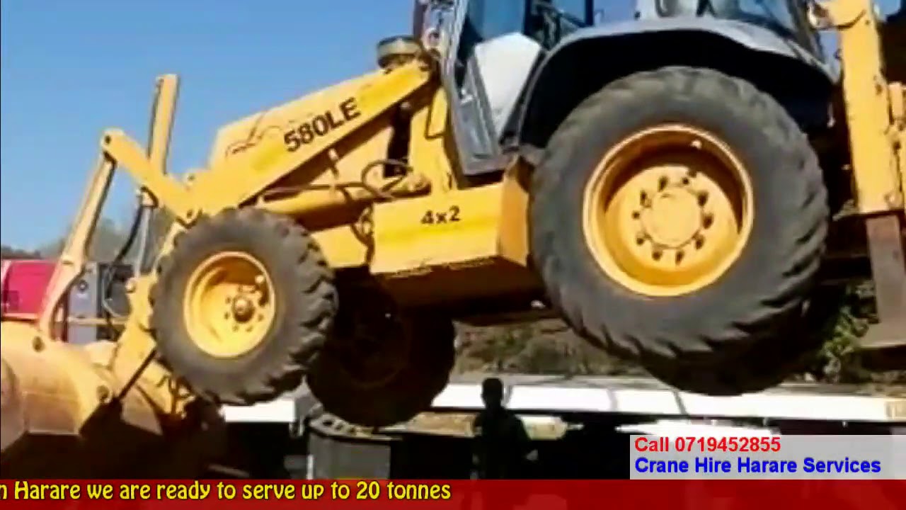 How to lift a loader using a crane Crane Hire Harare YouTube