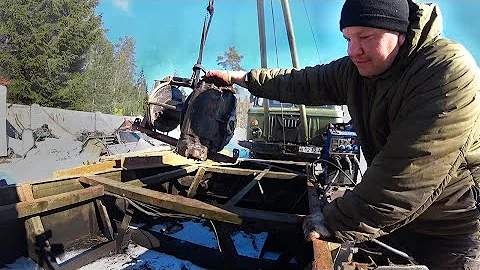 Мощная лебедка от ЗИЛ 157 в старый артиллерийский тягач Мощная лебедка от ЗИЛ 157 в старый артиллерийский тягач