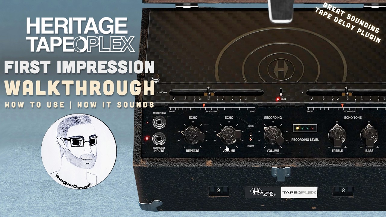 TAPEoPLEX - Heritage Audio's new great sounding tape delay plugin! | First Look - Mixing Walkthrough