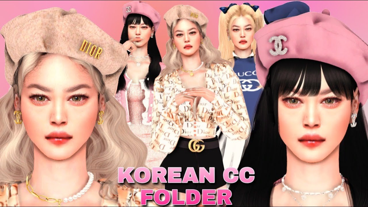 ✨ Korean Cc Folder & Sim Download | Chanel, Dior, Gucci+More!! | Sims 4  Lookbook - Youtube