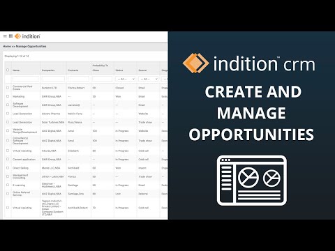 Create and Manage Opportunities | Indition CRM