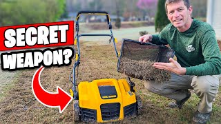 Dethatching and Scarifying Lawn  Explanation and Demo