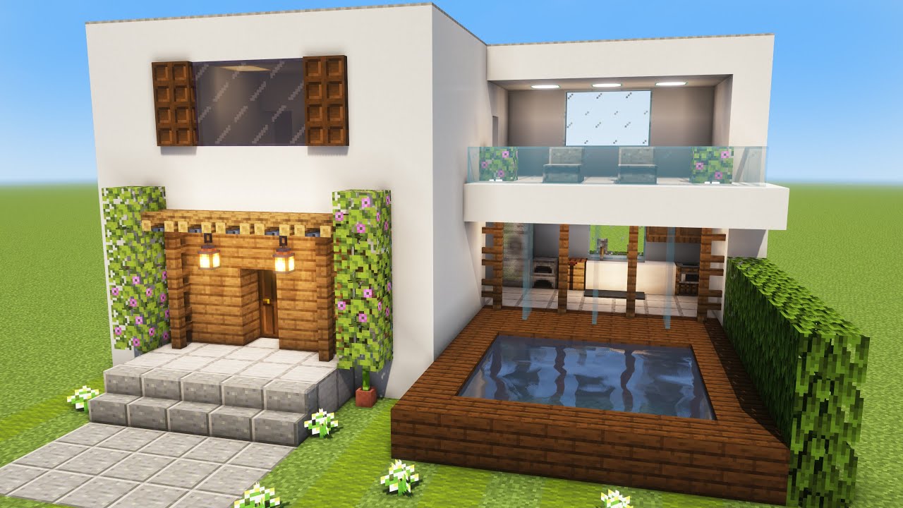 Casa Moderna en Minecraft @Craftxing #minecraft #fyp #minecrafttutoria